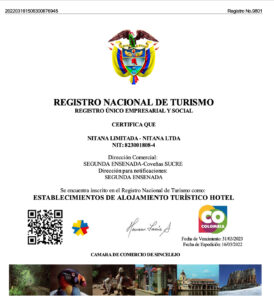 Registro Nacional Turismo Hotel Nitana